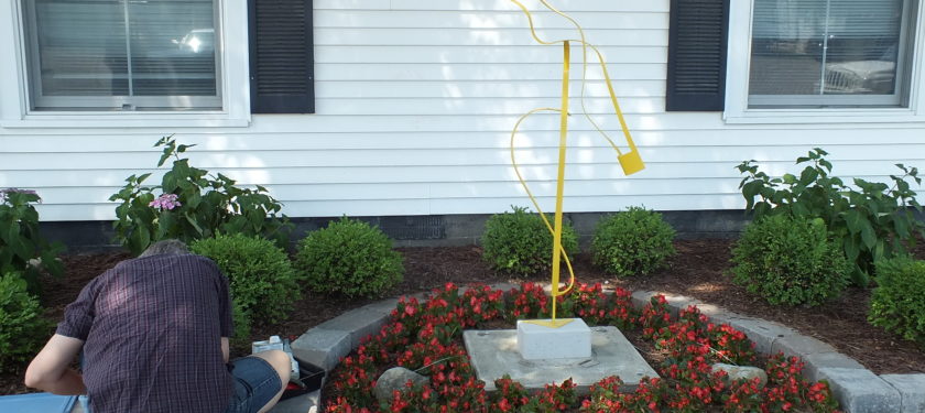 Balance by Blair Rieckmann Title: BALANCE
Artists: Blair Rieckmann
Size: 66” t x 21” w x 21” d
Material: Steel And Stone
Price: $ 1,500.00